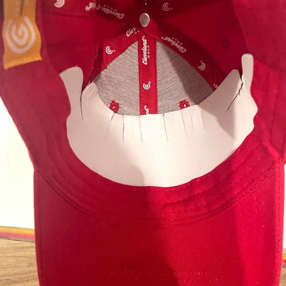 Cleveland Golf Stitched Logo Adjustable Buckle Strap Red Baseball Hat Cap - Picture 4 of 8